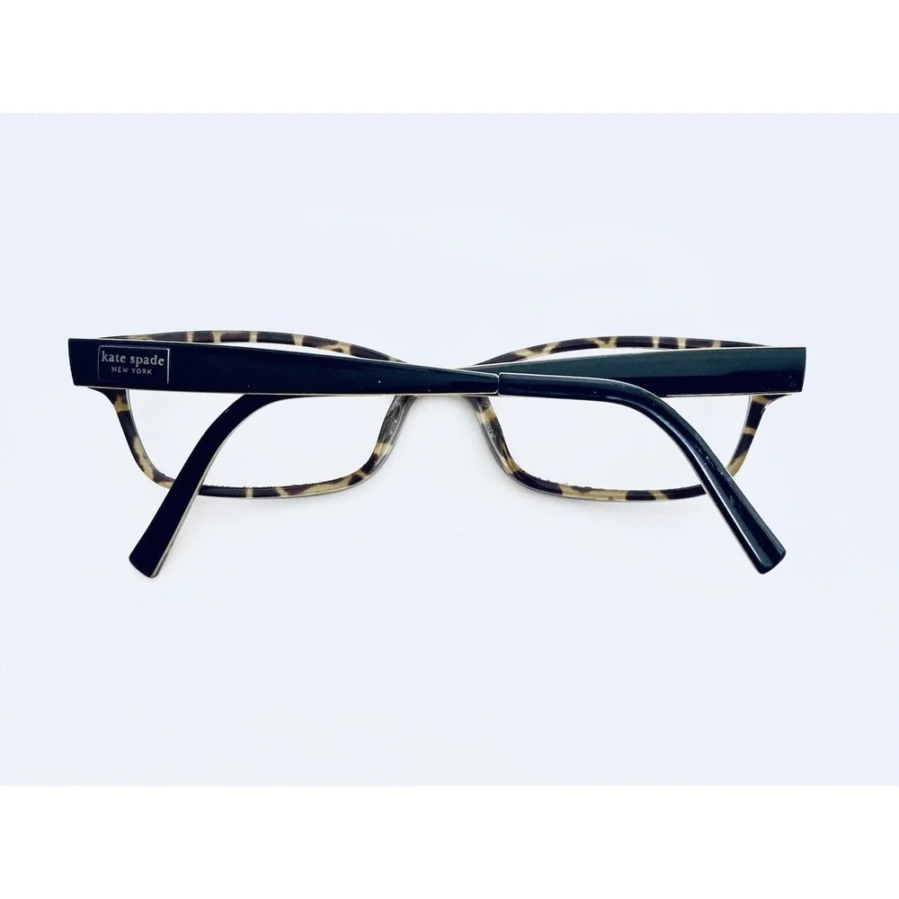 Kate Spade NY Black Leopard Cat Eye Rectangular Glasses Leanne 51 16 135